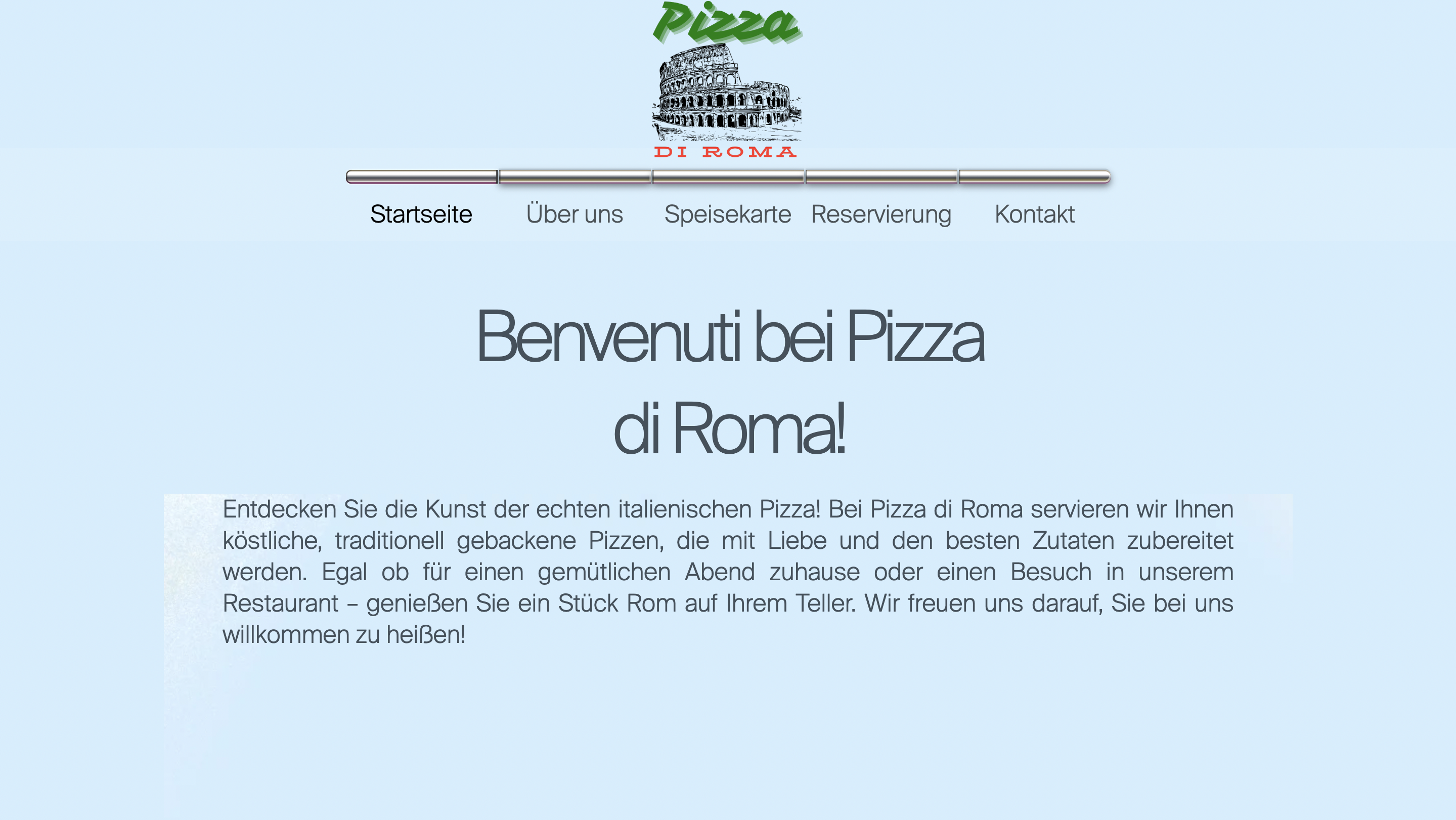 Pizzeria Speisekarte Website Design